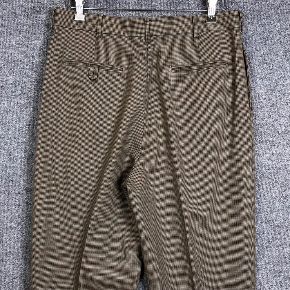 VINTAGE J Crew Oarsman Wool Dress Pants 34 Excellent Pleated Cuffed Houndstooth